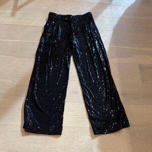 Black Sequin womens Pants